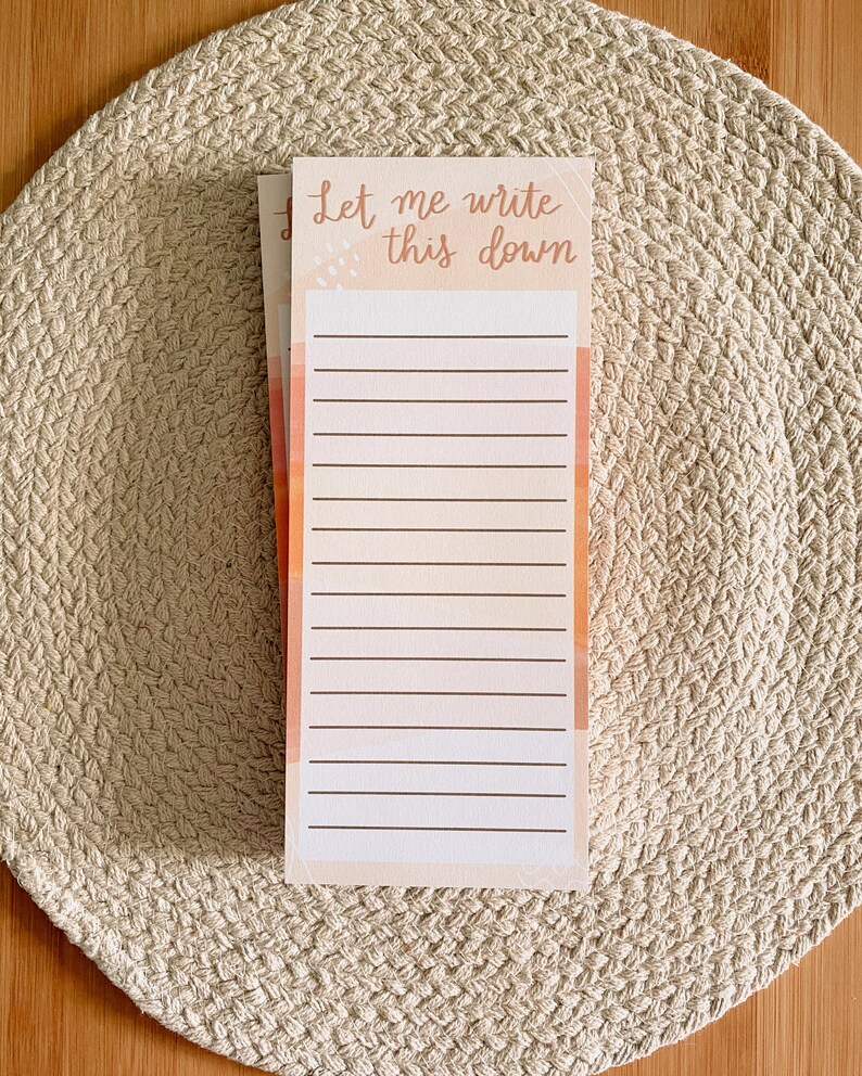 Desk Pad List Pad Shopping List Market List Notepad Memo Pad List Notepad Grocery List Skinny Notepad To Do List