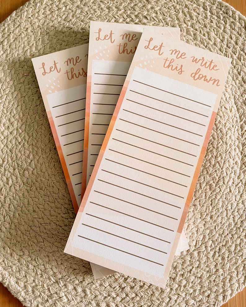 Desk Pad List Pad Shopping List Market List Notepad Memo Pad List Notepad Grocery List Skinny Notepad To Do List
