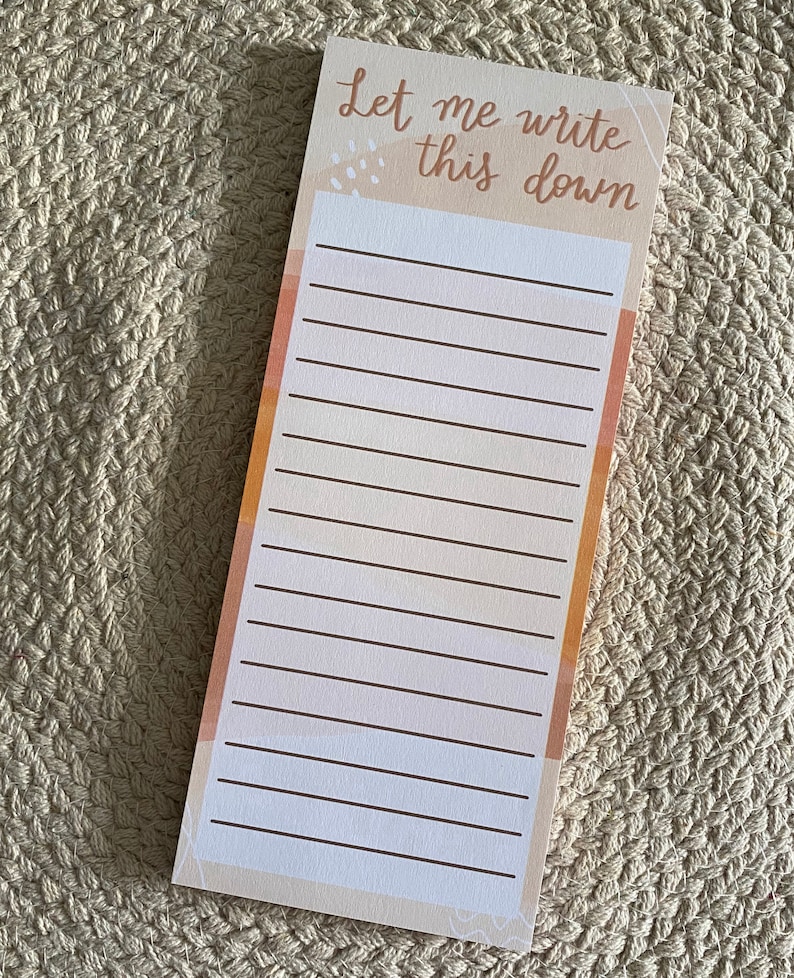 Desk Pad List Pad Shopping List Market List Notepad Memo Pad List Notepad Grocery List Skinny Notepad To Do List