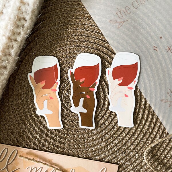 Wine Glass Stickers Etsy