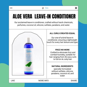 Tsunami Aloe Vera & Shea Butter Leave-In Conditioner –  | Lightweight Curl Styler Frizz Control | Humidity Protection for Curls, Coils