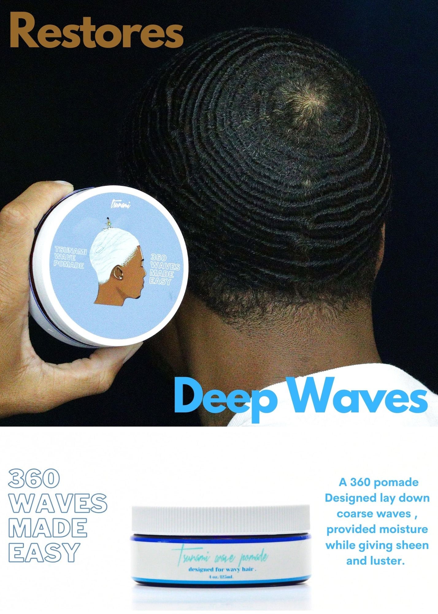 Deep waves coarse hair top