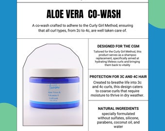 12. oz Tsunami Aloe Vera shea butter & vitamin E co-wash | deep conditioner for curly and wavy hair| infused w/ castor oil | vegan-friendly