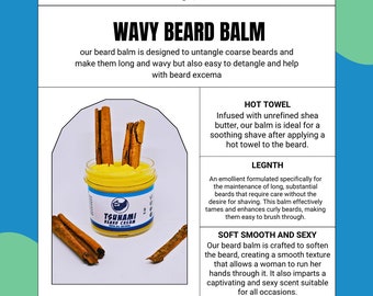 Organic Beard Cream for Wavy Beards – Anti-Eczema, Moisturizing (4 oz)