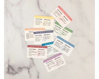 Printable Planner Cards:  Mood, Affirmation, Morning/Evening Routine (for Horizontal, Top-Loading Planner Pockets)