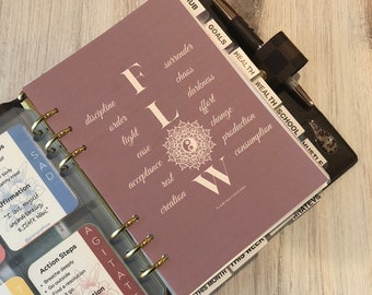 Printable Planner Dashboard - Flow - Inspirational - A5 - Happy Planner Size - 7 x 9.25 - Letter Size