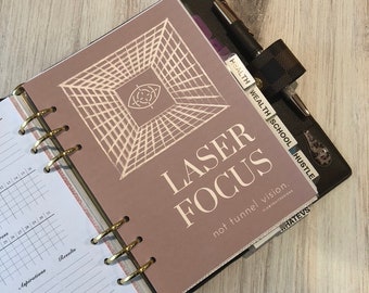 Printable Planner Dashboard - Laser Focus - Inspirational - A5 - Happy Planner Size - 7 x 9.25 - Letter Size
