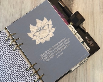 Printable Planner Dashboard - Health Quote - Inspirational - A5 - Happy Planner Size - 7 x 9.25 - Letter Size