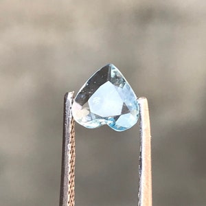 Natural Aquamarine Heart: Unheated March Birthstone, 0.55 Carat