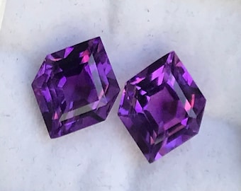 Natural Purple Amethyst Fancy 10mm 3.65Ct Pair February Birthstone Jewelry