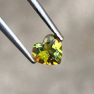 Natural Green Tourmaline Heart: October Birthstone, 0.46 Carat