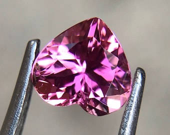 Pink Tourmaline Heart Cut 6mm 0.70 Carat Natural October Birthstone Gemstone for Jewelry