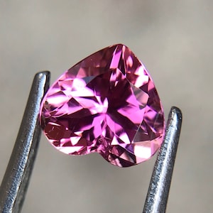 Natural Pink Tourmaline Heart: October Birthstone, 0.70 Carat, 6MM