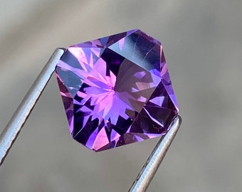 Natural Brazil Amethyst- 9 MM Amethyst Octagon - Amethyst Fancy Cut - February Birthstone - 3.10 Carat Purple Amethyst.