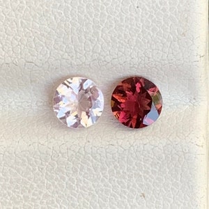 Natural Contrast Tourmaline pair - 5 MM Tourmaline Round Pair - 1.00 Carat Pair - october birthstone - tourmaline for jewellery.