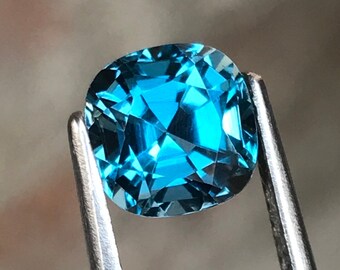 Natural London Blue Topaz Blue Cushion 7mm 2.45Ct December Birthstone Jewelry