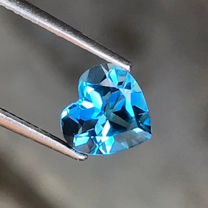 Natural London Blue Topaz Heart: 1.90 Carat December Birthstone