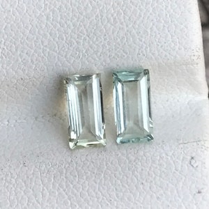 Natural Aquamarine & Heliodor Beryl Pair: 1.60 Carat Baguette Cut