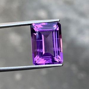 Natural African Amethyst- Amethyst Octagon - 14 MM Amethyst Emerald Cut - February Birthstone - 7.80 Carat Purple Amethyst.