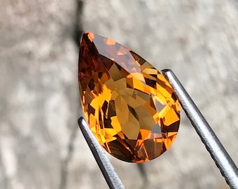 Natural Citrine - 12 MM Citrine Pear - November Birthstone - 2.65 Carat Citrine - Citrine For Jewellery - Pear Cut Citrine -Citrine Gemstone