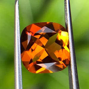 Natural Madeira Citrine Cushion Cut Gemstone, 1.70 Carat, 8mm