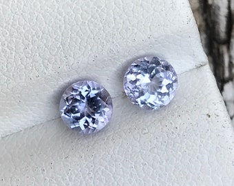 Natural Tanzanite Pair: 1.10 Carat, 5MM Round, December Birthstone