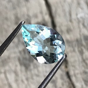 Natürlicher nicht erhitzter Aquamarin - IGITL zertifiziert - 10 MM Aquamarinbirne - 1.60 Karat - März Geburtsstein - Aquamarin für Schmuck - Aquamarin
