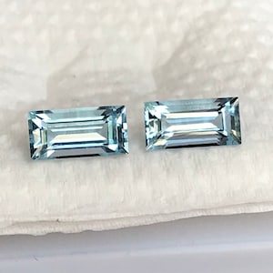 Natural Aquamarine Baguette Pair: 1.60 Carat, March Birthstone