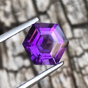 Natural African Amethyst: 1.35 Carat, 7MM Hexagon Cut, February Birthstone