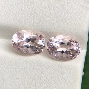 Pale Pink Morganite Oval Pair: Natural Gemstones, 2.30 Carat