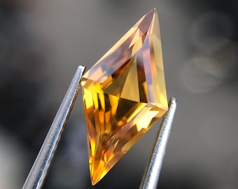 Pastilla de citrino amarillo natural de 16 mm y 3,20 ct, piedra de nacimiento de noviembre para joyería.