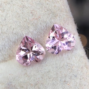 Baby Pink Tourmaline Heart Pair: October Birthstone, 0.85 Carat