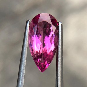 Rosa turmalin droppslipad 9,5 mm 1,25 ct naturlig oktober födelsesten för smycken