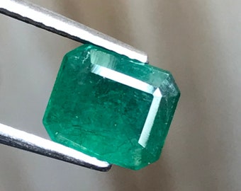 Natural Zambian Emerald - 8 MM Emerald Octagon  - 1.85 Carat Emerald - May Birthstone - Emerald For Jewellery - Emerald Gemstone.