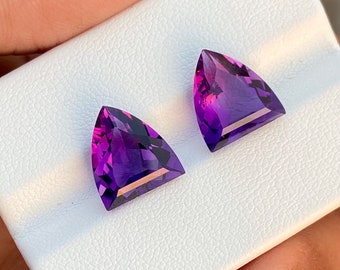 Natural Purple Amethyst Fancy 8mm 4.40ct February Earrings Gemstone