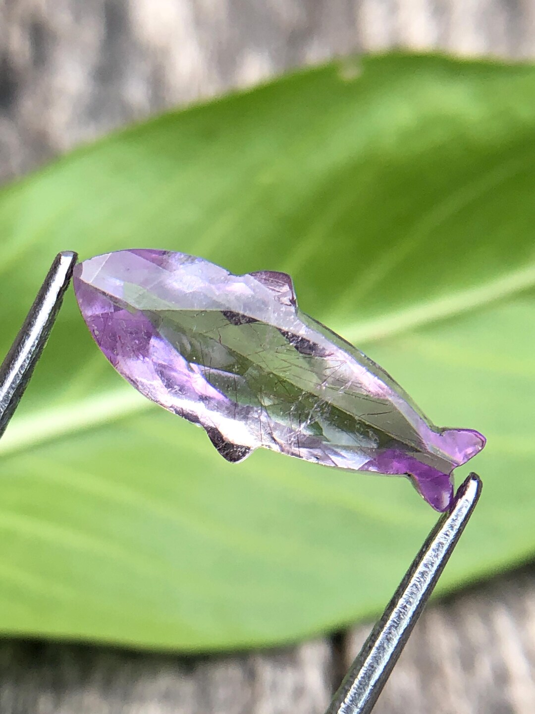 Super Seven Amethyst Fish Cut Gemstone: 3 Carat Brazilian Red Rutile - Etsy