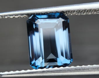 Natural London Blue Topaz Blue Octagon 9mm 3.05Ct December Gemstone Ring