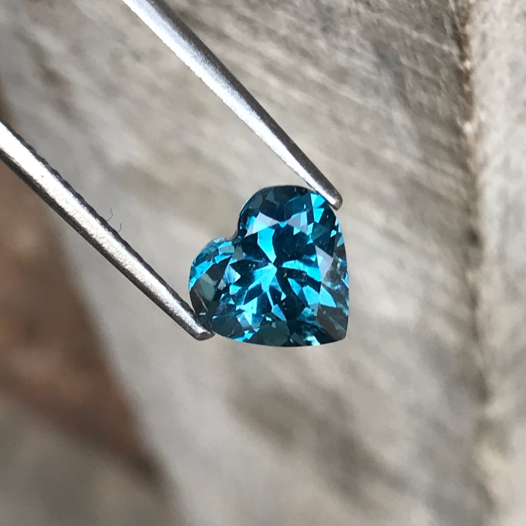Natural London Blue Topaz Blue Heart 8mm 2.35ct December Gemstone ...