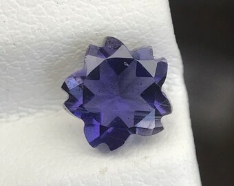 Iolite Cherry Blossom Cut - Natural Iolite - 7 MM Iolite Cherry Blossom Cut - September Birthstone - 1 Carat Iolite - Iolite For Jewellery.