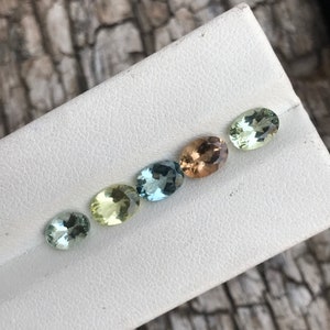 Natural Semi Precious Multi Gemstone Lot - 7 MM Oval Gemstone Lot - 3.85 Carat Lot - 5 Pieces Lot - Gemstone For Jewellery - Oval Cut Gems.