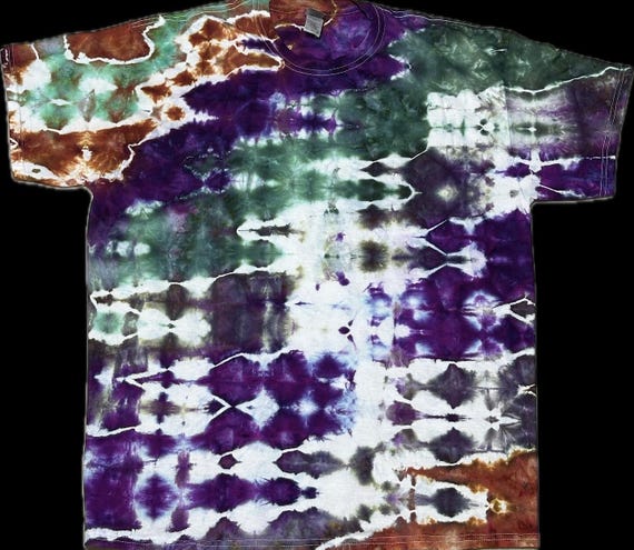 Purple, Green, and Rust Glitch Dye.