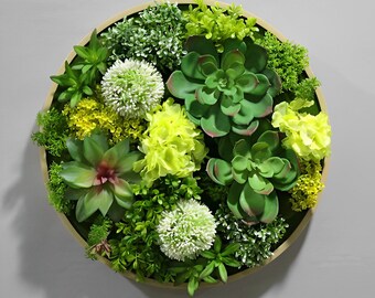 Artificial Plant Succulent Wall Art | Plant Wall | Wall Decoration | Handmade wood Frame | artificial succulents (Made to Order)