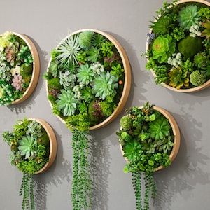 Succulent Wall Art Home Decor | Faux Succulents | Decor Living Wall Art | Plant Wall Hanging Framed Botanical | artificial succulents