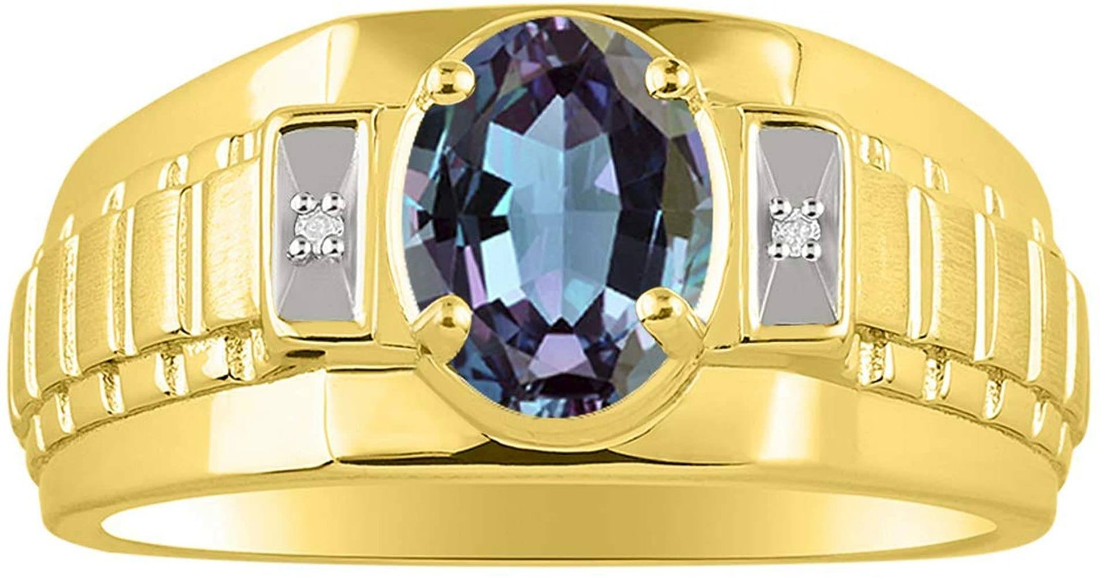 Alexandrite Mens Rings Sterling Silver Rings Classic Designer Etsy