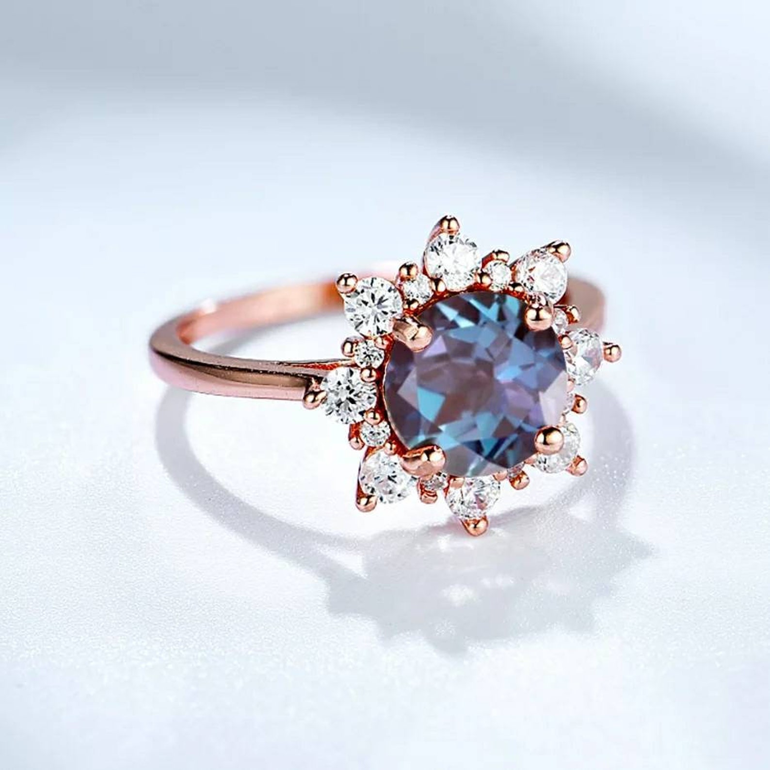 Alexandrite Ring For Women Real 925 Sterling Silver Ring Color Etsy