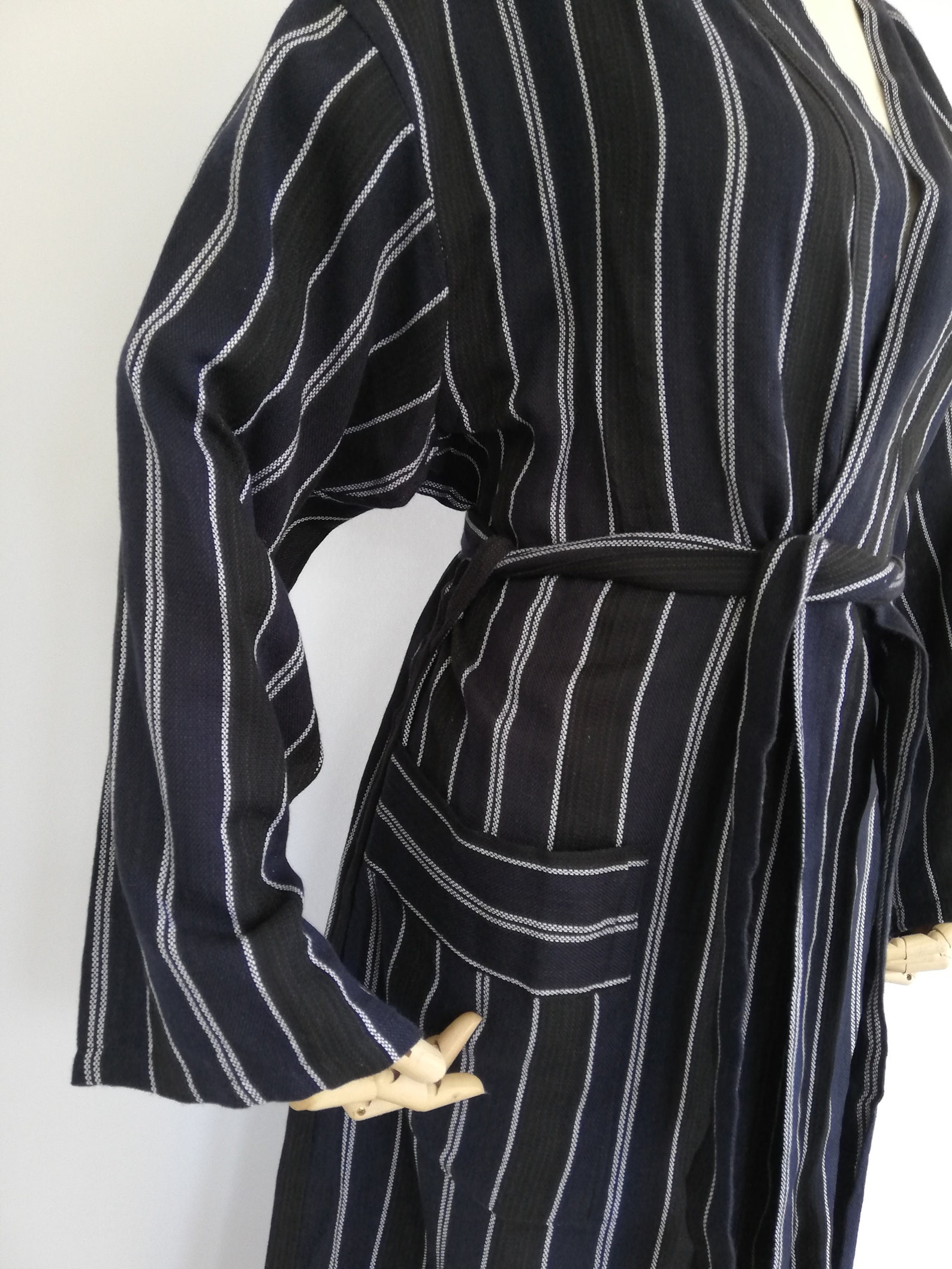 Linen & cotton blue unisex robe / Sauna robe gym robe beach Etsy