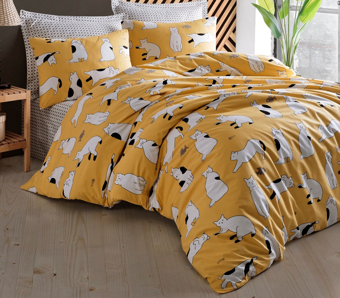 Single Twin Cotton Cats Duvet Cover Set / Kids Cats Quilt Etsy