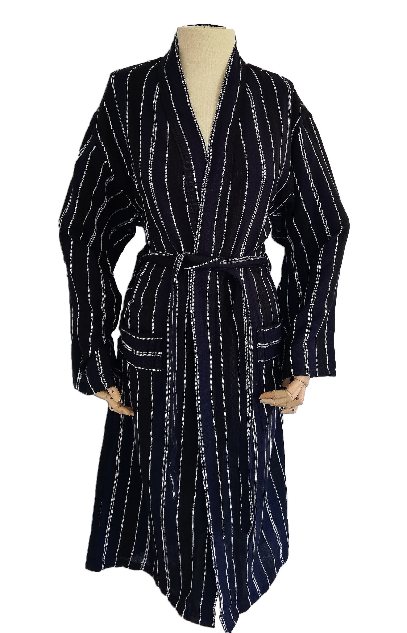 Linen & cotton blue unisex robe / Sauna robe gym robe beach Etsy
