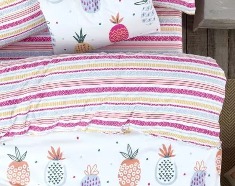 Pure Cotton Queen Twin Pineapple Bedding Set / Kids Duvet Etsy