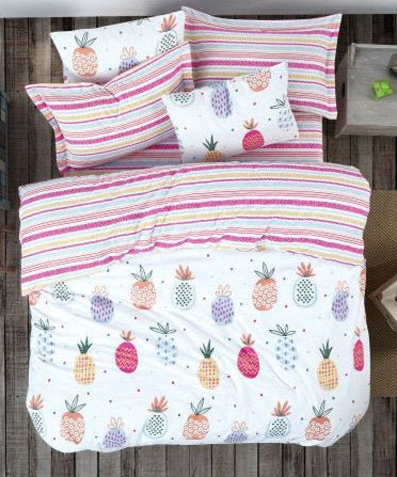 Pure Cotton Queen Twin Pineapple Bedding Set / Kids Duvet Etsy